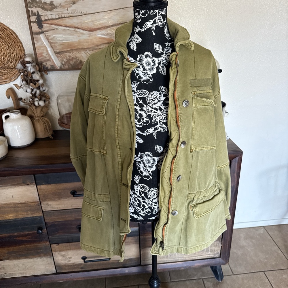 Free People Olive Green utility Jacket